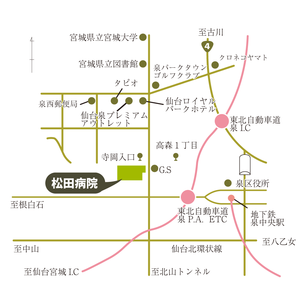 松田病院周辺道路地図